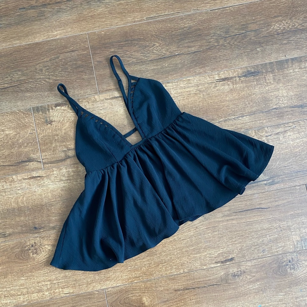 Millau Black Babydoll Top